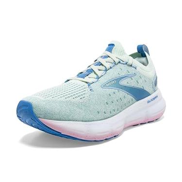 Imagem de Brooks Tênis de corrida feminino Glycerin StealthFit 20 Neutral, Vidro azul/marina/ar livre, 34