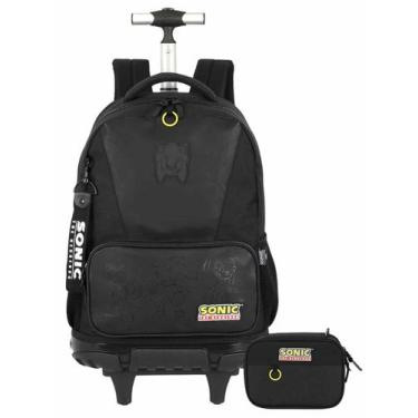 Imagem de Kit Escolar Sonic Game Mochila Rodinhas E Costa + Estojo Box - Luxcel