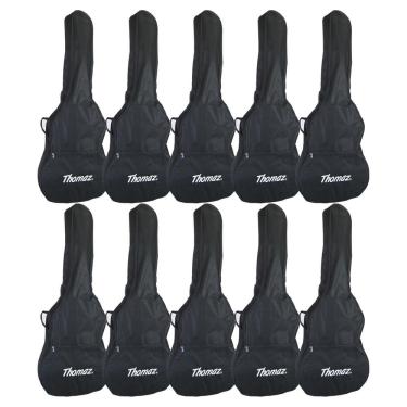 Imagem de Kit 10 Capas para Violão Clássico Acústico Preta Thomaz