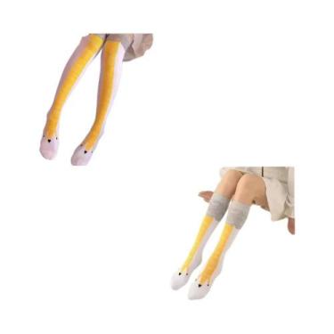 Imagem de Meias Longas Engraçadas Com Estampa De Pata De Galinha Para Meninas Do