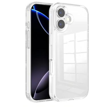 Imagem de Capa transparente compatível com iPhone 17 Pro Max, capa feminina, antiamarelamento, à prova de choque, com furos grandes de 6,9 polegadas e bolsos de ar espessos de 1,5 mm em todos os 4 cantos