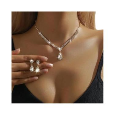 Imagem de Conjunto De Colar E Brincos Em Forma De Gota d'Água Para Mulheres, Ace