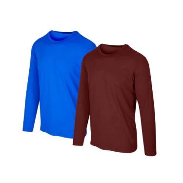 Imagem de Kit com 2 Camisetas Proteção Solar Uv 50 Ice Tecido Gelado  Slim Fitne