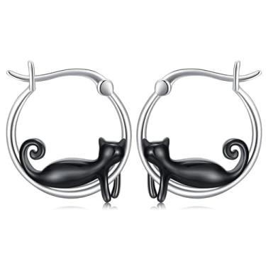 Imagem de 1 par de brincos fofos de gato para uso diário, joias simples e adoráveis, presentes para mulheres, aniversário para ela, acessórios de moda