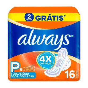 Imagem de Absorvente Always Seca P com Abas 16 unidades