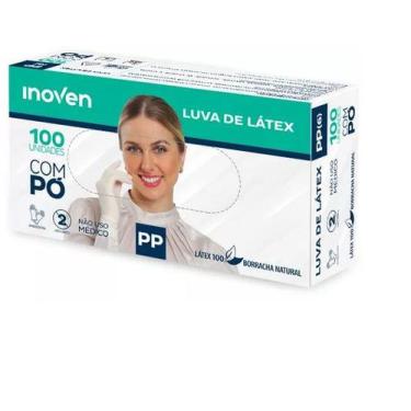 Imagem de Luva de Látex com Talco PP Caixa com 100 Unidades Descartável para Pro