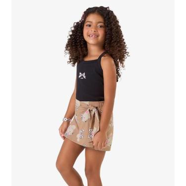 Imagem de Conjunto Regata com Shorts Saia Rovi Kids Preto, 2, Preto