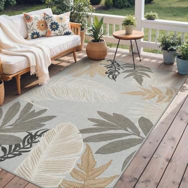 Imagem de GENIMO Tapete para área externa e interna, 1,5 m x 20,3 cm, impermeável, não cai, fácil de limpar, tapete de folhas para pátio, sala de estar, varanda, sala de jantar, trailer, deck, quarto