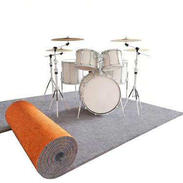 Imagem de YDJIANCAI Tapete de tambor, tapete de bateria com fundo antiderrapante, tapete de som lavável, tapete de tecido firmemente tecido para tambor elétrico, acessórios de bateria presente para D (tamanho