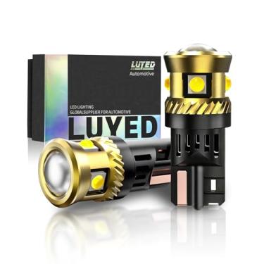 Imagem de LUYED Lâmpada LED 194 T10 168, lâmpada LED sem erros Canbus 600LM 6000K com dissipação de calor dourada para porta-malas de mapa de cúpula (192 2825 W5W, pacote com 2)