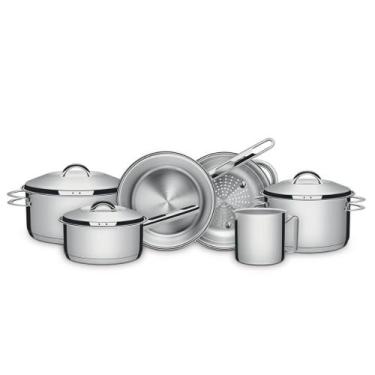 Imagem de Jogo de Panelas Tramontina Solar 6 PCS AÇO INÓX, Prata
