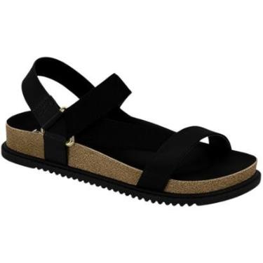 Imagem de Sandália Conforto Feminina Pepete Slide Fitas Strass Beira Rio 8523.109.28174-Feminino