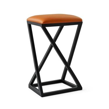 Imagem de Banqueta Z Alta 80 Cm Industrial Cozinha Moderno Corino Cor:caramelo