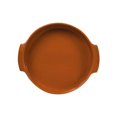 Imagem de Travessa Redonda Em Porcelana Assar E Servir 25x5cm Germer Laranja