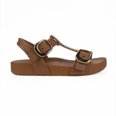 Imagem de Feminina Sandália Zaxy Wild Fivela Grande e Design Fashion, Marrom, 37