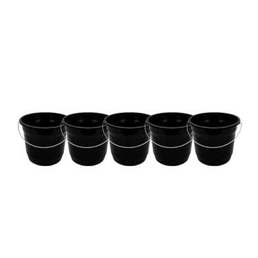 Imagem de Kit 5 Baldes De Limpeza 5 Litros Alça De Ferro Reforçado - Mdf Store