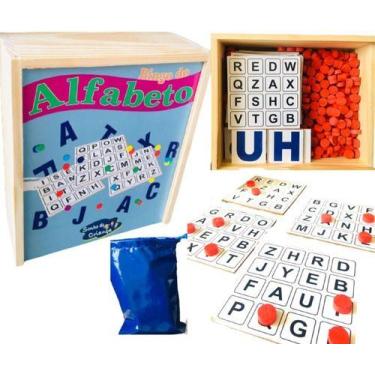Imagem de Jogo Bingo de Letras Alfabeto 281 Peças Em Madeira Divertido - sonho d