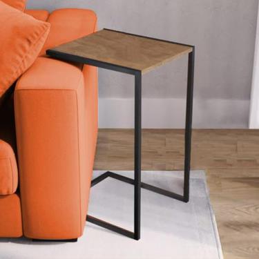 Imagem de Mesa Lateral Industrial Steel Preta e Imbuia - IRON WOOD
