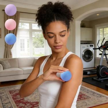 Imagem de Bolas de massagem de lacrosse para liberação miofascial, terapia de ponto de gatilho e terapia de ioga, bola de massagem para aliviar a fascite plantar