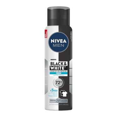 Imagem de NIVEA MEN Desodorante Antitranspirante Aerossol Invisible Black & White Fresh 150ml - Proteção prolongada de 48h, cuidado suave, ação antibacteriana, fórmula 5 em 1: anti-manchas