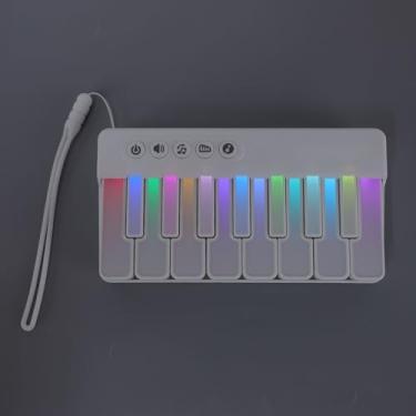 Imagem de Zopsc Brinquedo de Piano Com Teclado Iluminado, Instrumento Musical Portátil Com Luzes Gradientes de 7 Cores Com Músicas de Demonstração, Opções de Reprodução Versáteis