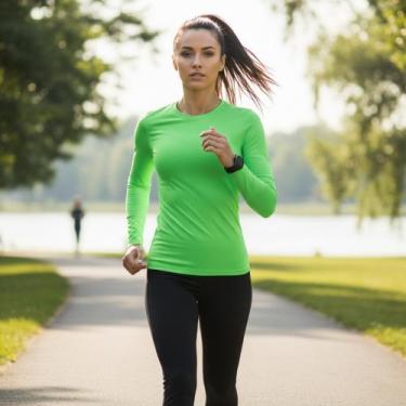 Imagem de Camiseta Feminina Manga Longa Dryfit Proteção UV50 Cores Sortidas - Ev