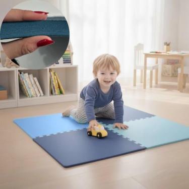 Imagem de Kit 9 Placas Tapete Tatame EVA 50x50cm 20mm 18 Bordas 2,25m² Emborrach