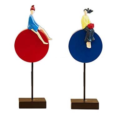 Imagem de Decoração de escultura de personagem de casal, sala de estar, armário de vinho, feito à mão, retrato, arte, casamento, decoração de casa, presente