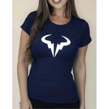 Imagem de Camiseta Camisa Algodão Feminina Masculina Adulto Tenista Rafael Nadal