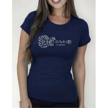 Imagem de Camisa Camiseta Adulto Masculina Feminina Algodão Música Violão Instru