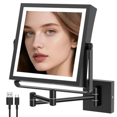 Imagem de MIROAMZ Espelho de maquiagem iluminado (preto fosco)