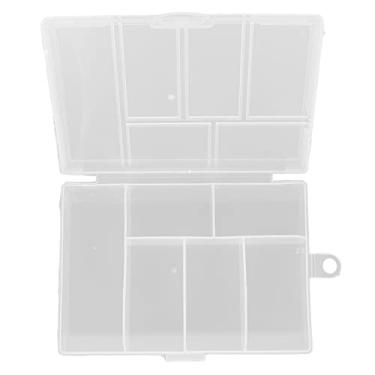 Imagem de Generic Caixa de Armazenamento de Joias Transparente, 6 Grades, Capa de Vedação para Artesanato Diy, Organizador de Contas, Pequeno Recipiente para Materiais de Arte, Plástico Transparente