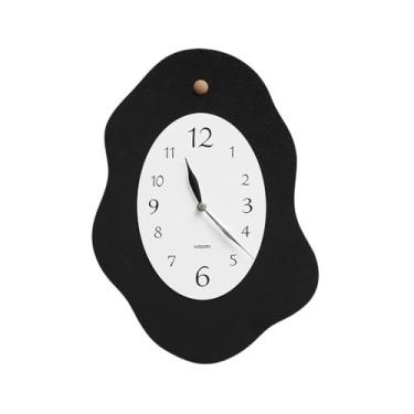 Imagem de KEG801302 Relógio com pêndulo criativo estilo minimalista para casa 28 x 39 cm relógios de parede de madeira sem moldura com movimento de quartzo silencioso relógio de parede