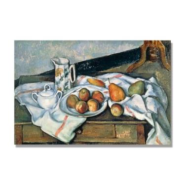 Imagem de NHLDZYH Decoração para cozinha - quadro vintage de ainda vida com frutas - réplica de óleo em tela - estilo campestre e aconchegante. C27. 60 x 90 cm. Apenas tela