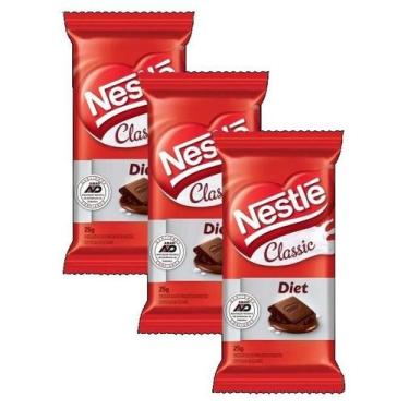 Imagem de Kit 3 Barra De Chocolate Diet Nestlé Classic 25G - Nestle