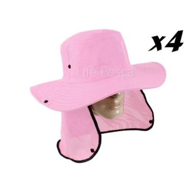 Imagem de Kit 4 Chapéus Pescador C/ Protetor De Nuca - Várias Cores - Nacional, 