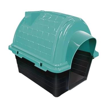 Imagem de Casinha de Cachorro Nº5 com Proteção UV – Casa Pet Plástica Desmontável, Ventilada e Resistente para Cães de Porte Médio(VERDE)