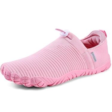 Imagem de WateLves Barefoot Water Shoes Tênis feminino minimalista para caminhada casual na praia, caminhadas, atividades ao ar livre e interno, rosa, 38 BR