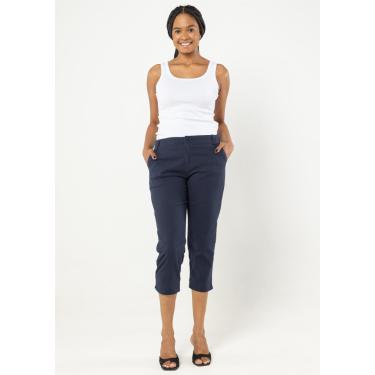 Imagem de Calça Capri Pau a Pique Sarja Azul Marinho