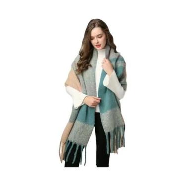 Imagem de Cachecol De Cashmere Para Homens E Mulheres, Grosso, Quente, Estampado