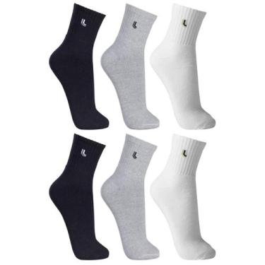 Imagem de Kit 6 Pares Meia Cano Médio Lupo Unissex Algodão 37-44 Macia, M, 2 bra