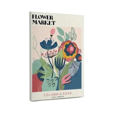 Imagem de Pintura Em Tela Vintage Do Mercado De Flores De Londres Com Flores Col