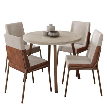 Imagem de Conjunto Sala De Jantar 4 Cadeiras Roman Carraro Petra E Rosê