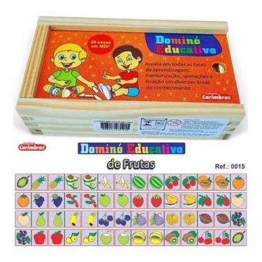 Imagem de Jogo Dominó Frutas Brinquedos Educativos Infantil Pedagógico Escolar 2