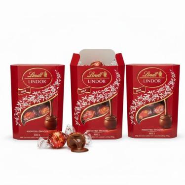 Imagem de Kit 3 Bombom Suiço LINDT Lindor ao Leite 37g - Trufa Suiça
