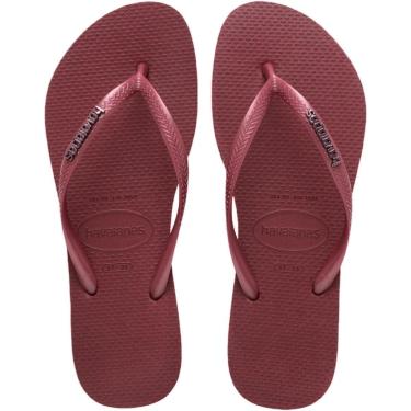 Imagem de Chinelo Slim Feminino Havaianas Top Logo Metal 4119875 Vinho-Feminino
