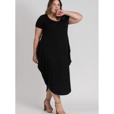 Imagem de Vestido Feminino Plus Size Amplo Comfy Bolsos Laterais - Serena-Feminino