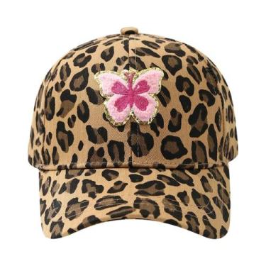 Imagem de Boné De Beisebol Feminino Retrô Com Estampa De Leopardo E Detalhes Em 