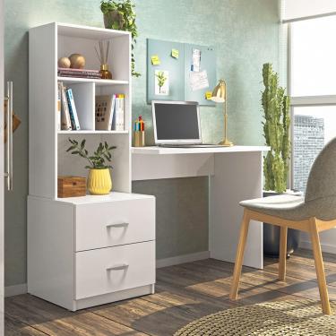 Imagem de Escrivaninha Armario Cristal com 2 Gavetas e Nichos Peternella Moveis