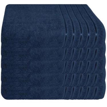 Imagem de Kit 5 toalhas banhão 100% algodão 90x150 cm teka comfort, Marinho